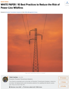 10 Best Practices to Reduce the Risk of Power Line Wildfires
